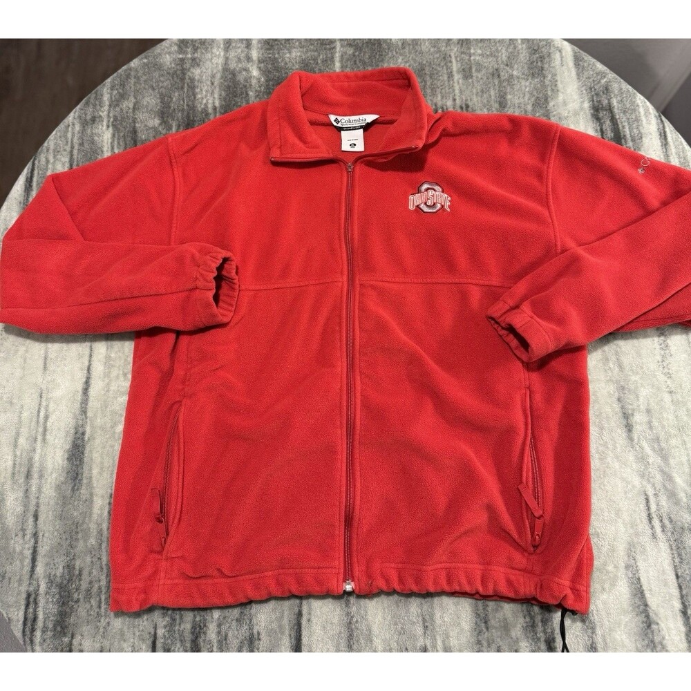 Y2k Columbia X Ohio State Buckeyes Full Zip Fleece Jacket Men's Size XL Red